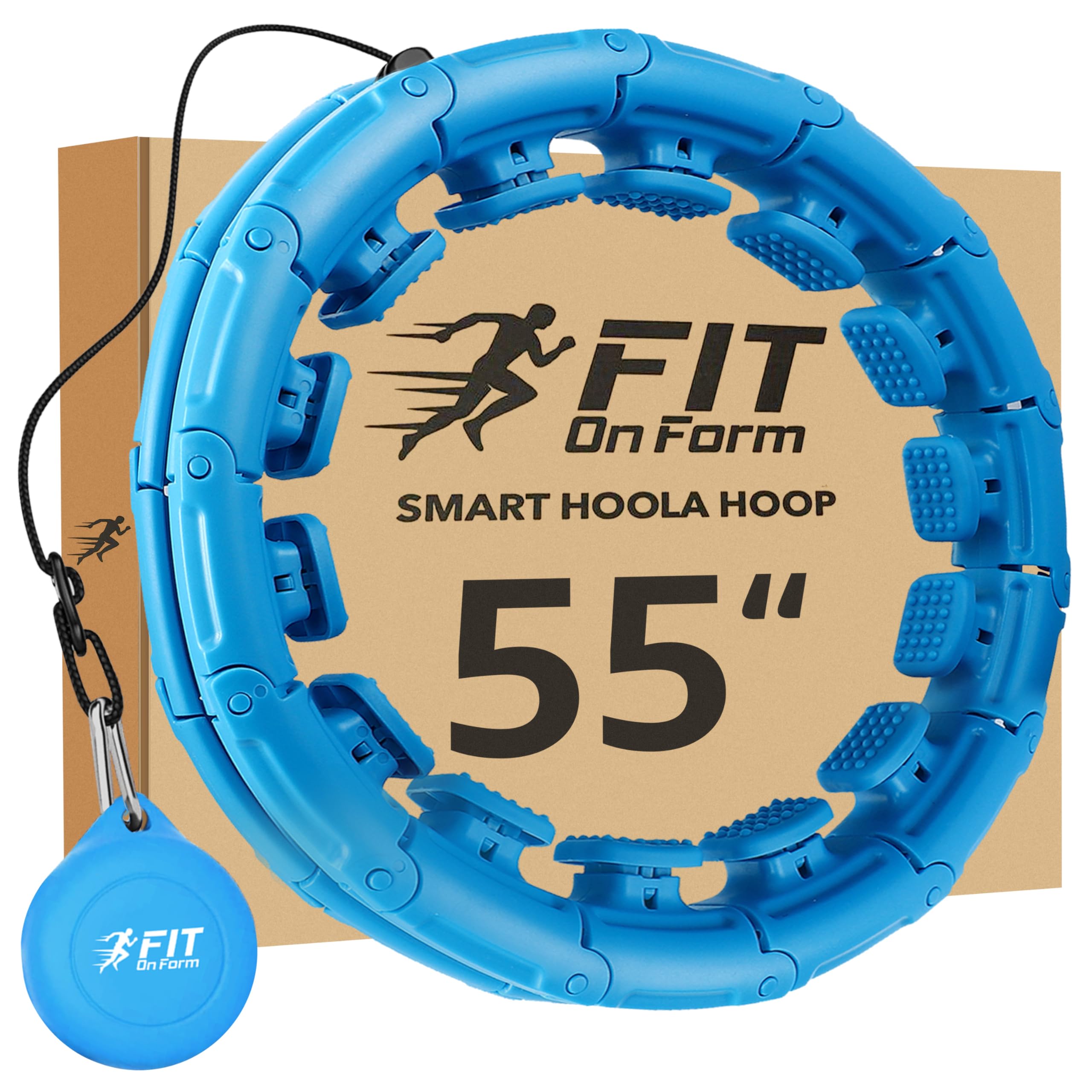 Infinity Weighted Hula Fit Hoop for Adult Weight Loss, 2 in 1 Smart Fitness Exercise Hoop for Women Abs Workout, Fit on Form 24/28/32 Detachable Knots