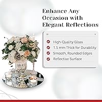 Vista 3 de PARNOO - Placa de espejo redonda de 8 pulgadas, juego de azulejos de espejo de placa de vidrio de 0.472-0.059 in de grosor con bordes lisos