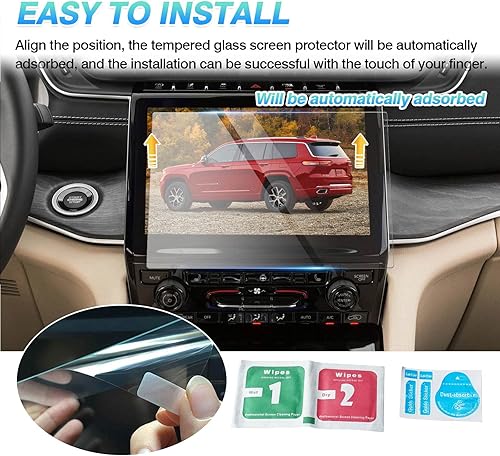 Miniatura 7 de Autorder Protector de pantalla para Jeep Grand Cherokee L 2021 2022 2023 2024 2025 vidrio templado 9H pantalla de navegación pantalla táctil