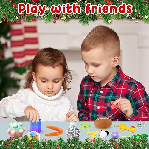 Miniatura 8 de Calendario de Adviento de Navidad 2023 para niños y niñas, calendario de cuenta regresiva de 24 días, juego de juguetes sensoriales para niños,