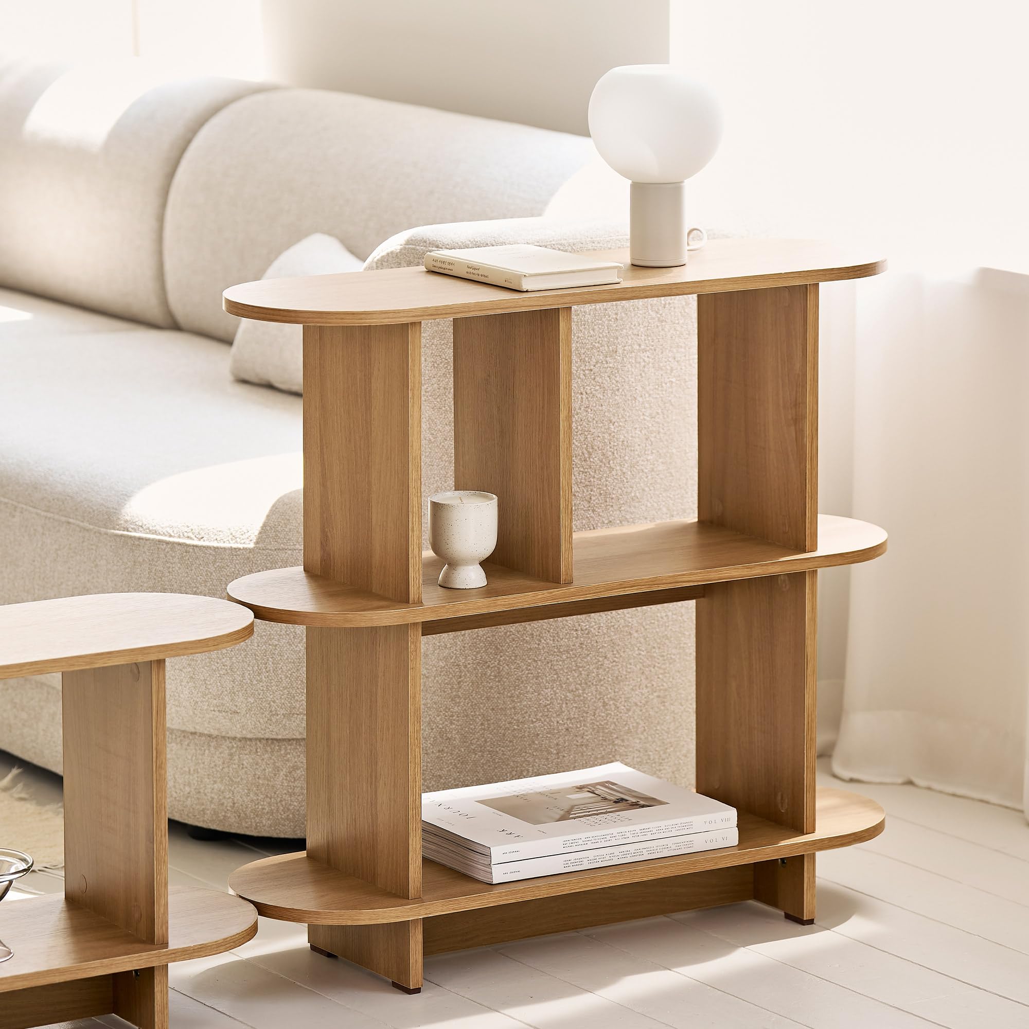 Amazon｜バルトラウンドシェルフ 4サイズラック (ナチュラル, 3段1000