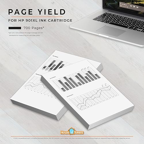 Miniatura 5 de HouseofToners Cartuchos de tinta re fabricados de repuesto para HP 901 901XL, Negro XG