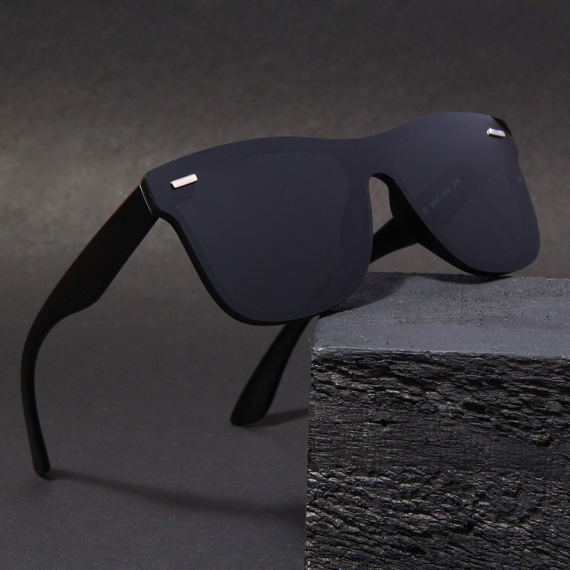 Full-frame Unisex Casual Black Plastic Adult Oval Sunglasses with Black Polarized UV Protection Lenses-image-18