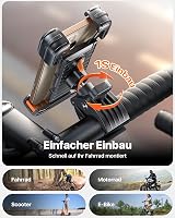 andobil Univerzális Telefontartó Kerékpárra és Motorra - 360° Forgatható, Ütésálló, Egykezes Használat, 15-46mm Kormányra, iPhone/Samsung Ko 6