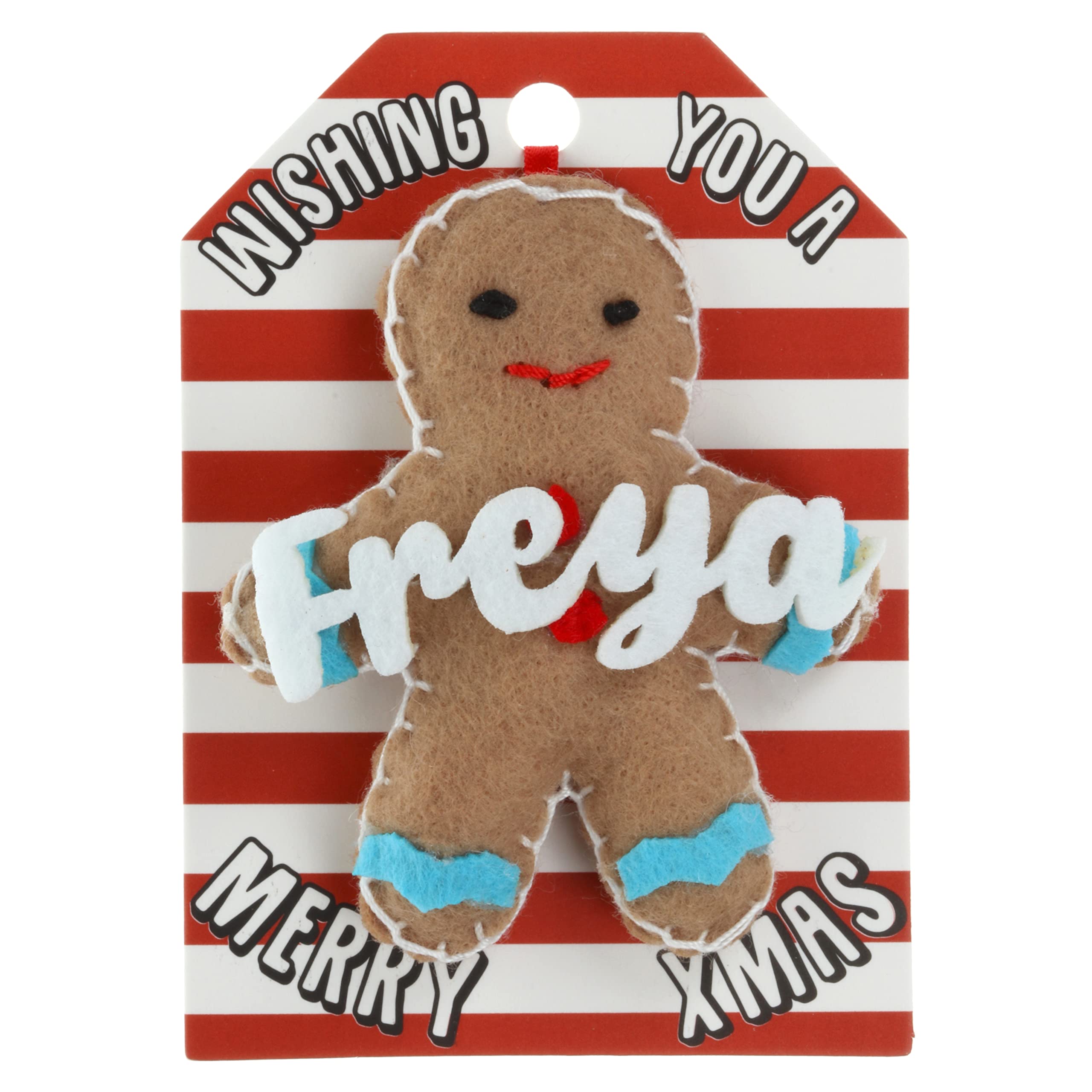 Stands Out, Supplying Outstanding Gifts Men's Freya Name Gingerbread Man Christmas Tree Bauble Decoration Hanging Gift