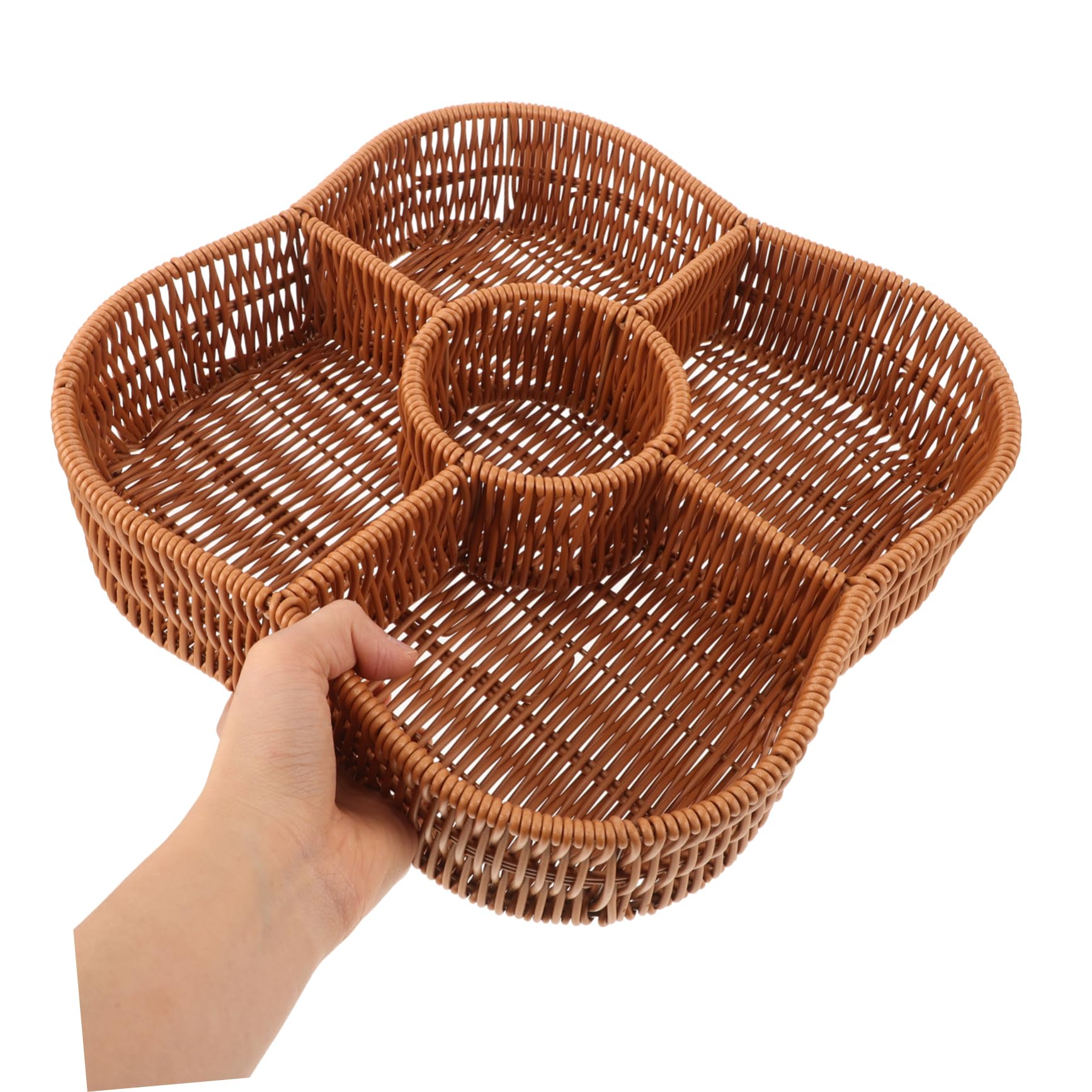 Cabilock Cesta Tejida de Plástico para Frutas Separadores, Estilo Rústico | Uso Doméstico en Salón y Mesa Auxiliar, Solución de Almacenaje Multifunción, para Alimento y Decoración