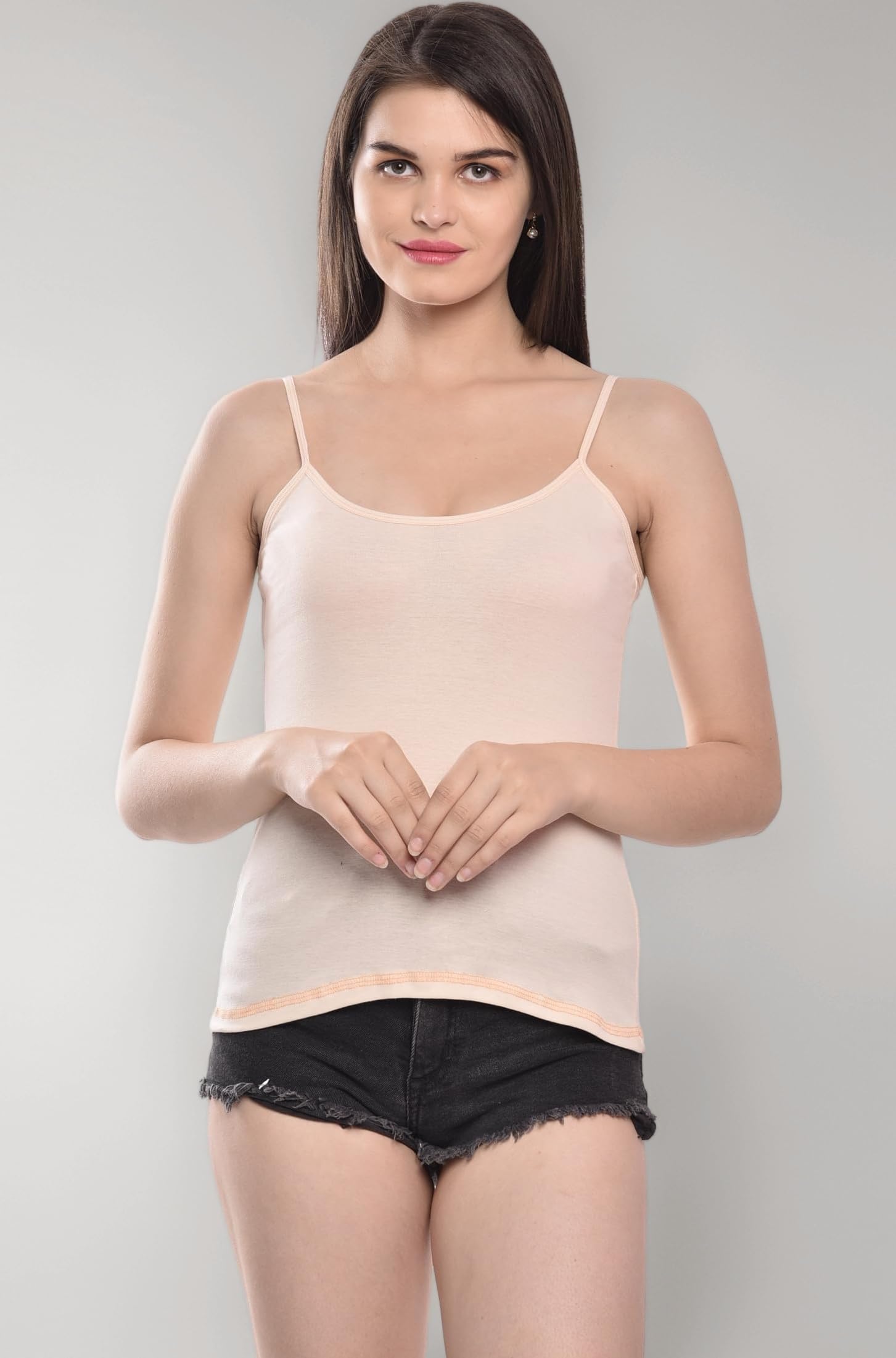 Women's Regular Fit Cotton Camisole Slip Spaghetti Under-Shirt Innerwear for Women & Girls (Pack of 1)