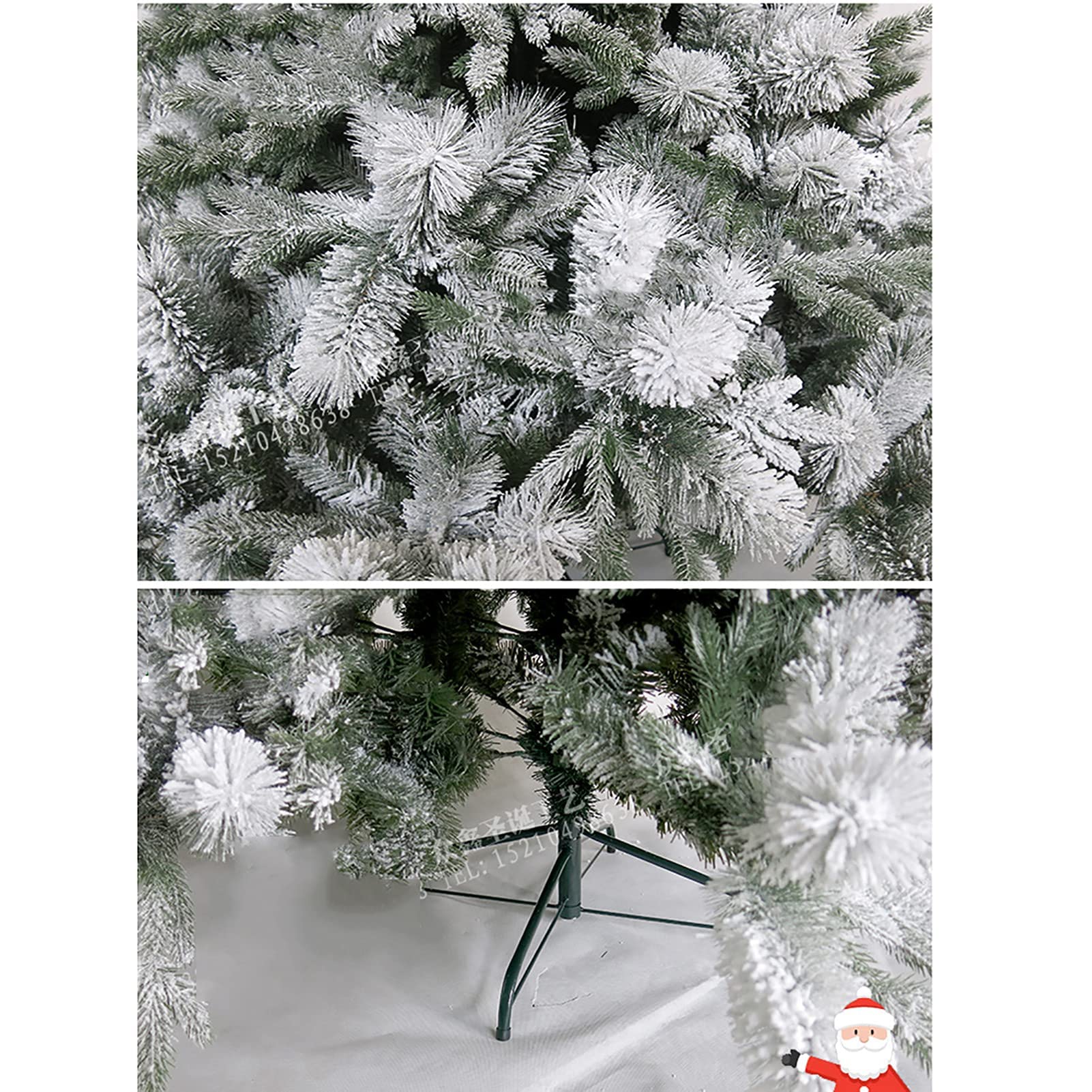 Śnieżna choinka, zielony śnieg sztuczna choinka bożonarodzeniowa sosna z solidnymi metalowymi ozdobami nóg idealna (zielona 180 cm (6 stóp)) (zielona 150 cm)