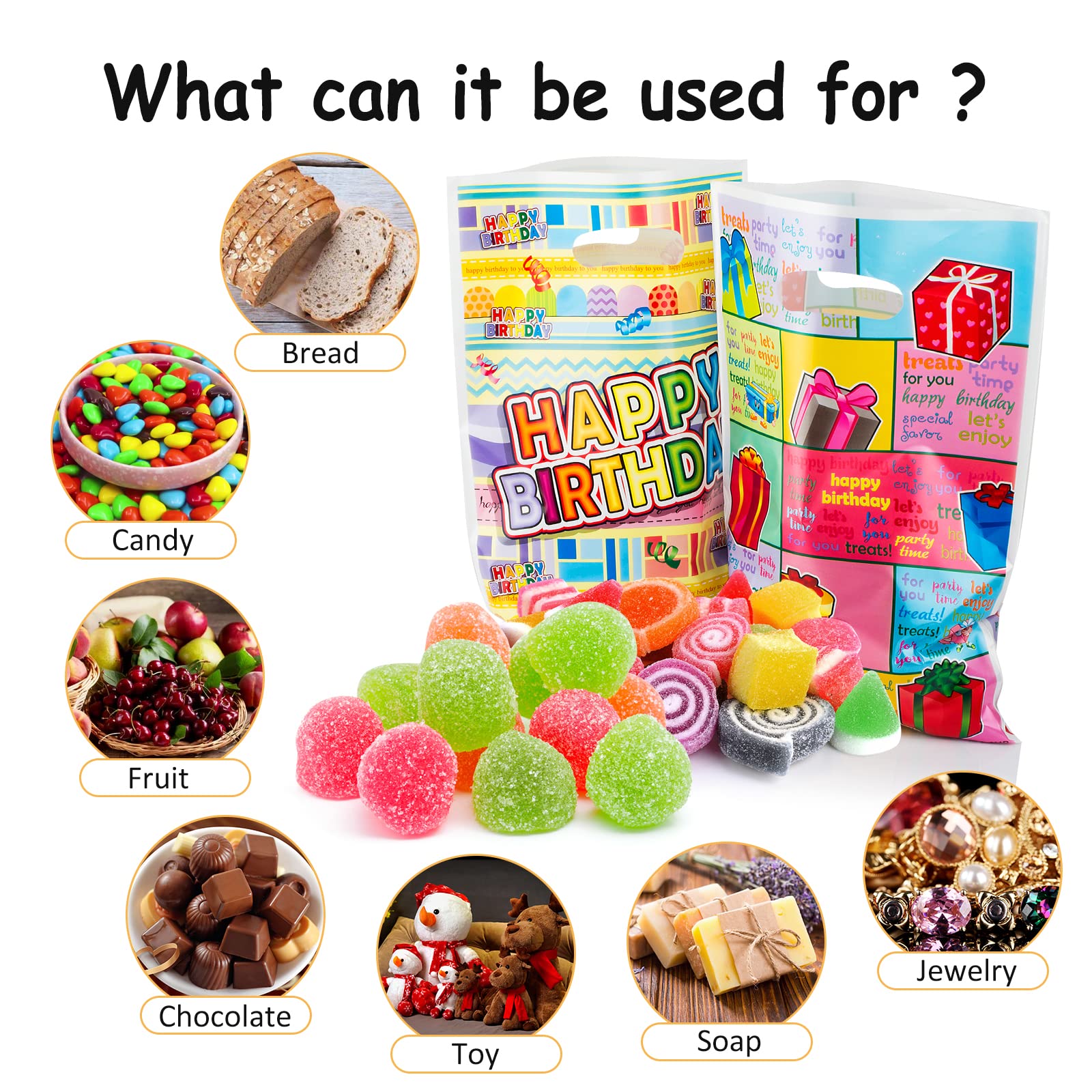 Annhao Sacchetti Regalo Compleanno 40 Pezzi - Bustine Per Caramelle, Feste Bambini, Natale, Matrimoni, 25.5x16.5cm - Foto 4