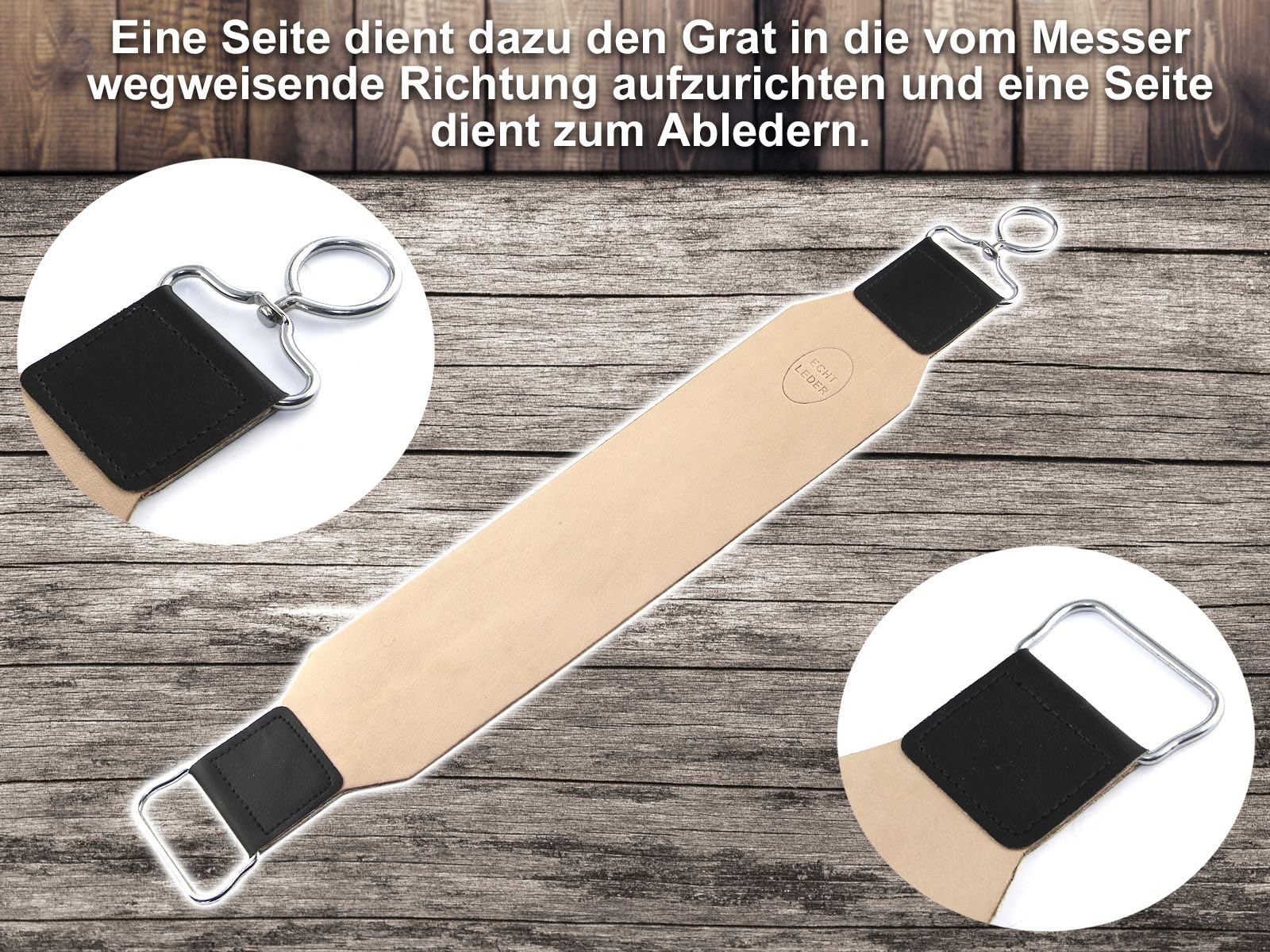 Rasiermesser Set mit Rasier Zubehör inkl. Solingen Paste by Made in Germany | 7-teiliges Nassrasur Bartpflege-Set mit extra breiten Abziehleder, Bartmesser, Pinsel, Bartschere, Zupfpinzette und Rasurbox