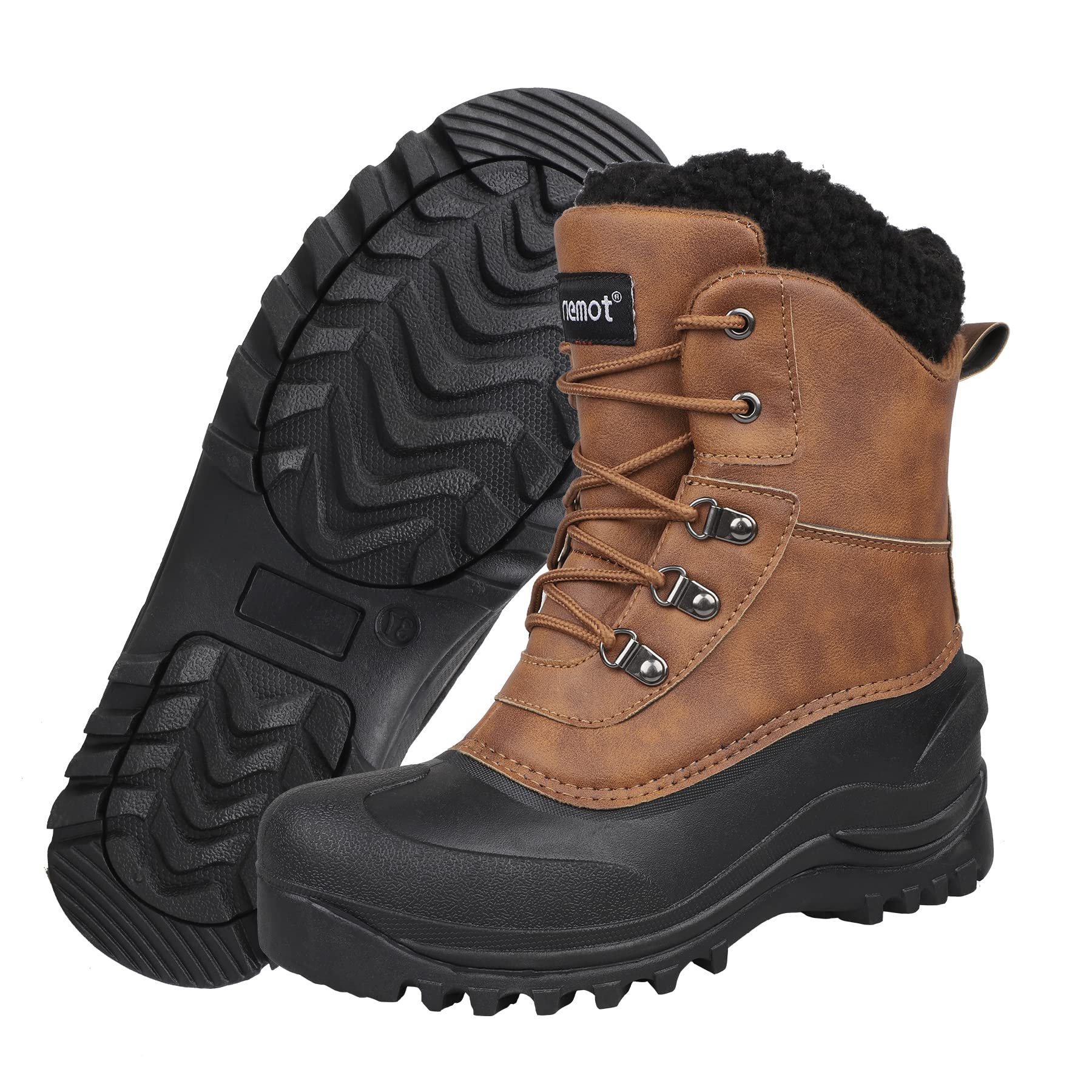 riemot Winterstiefel Damen Herren Wasserdicht Gefüttert Schneestiefel Warme Snow Boots Rutschfest Winter Schuhe