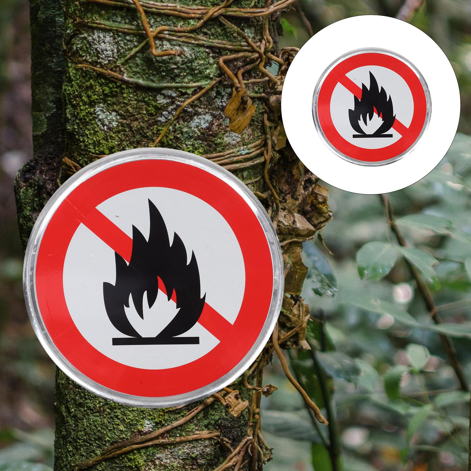 Panneau Interdiction Feu de Forêt Aluminium Signalisation Avertissement Sécurité Extérieure Résistant aux Intempéries pour Sentiers Campings et Propriétés Privées