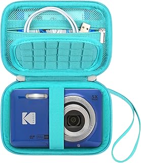 Canboc Carrying Case for KODAK PIXPRO FZ55/ FZ45/ FZ43/ FZ53 16MP Digital Camera, Video Vlogging Camera Bag, Zipper Mesh Pocket fit Cable, Green (Case Only)