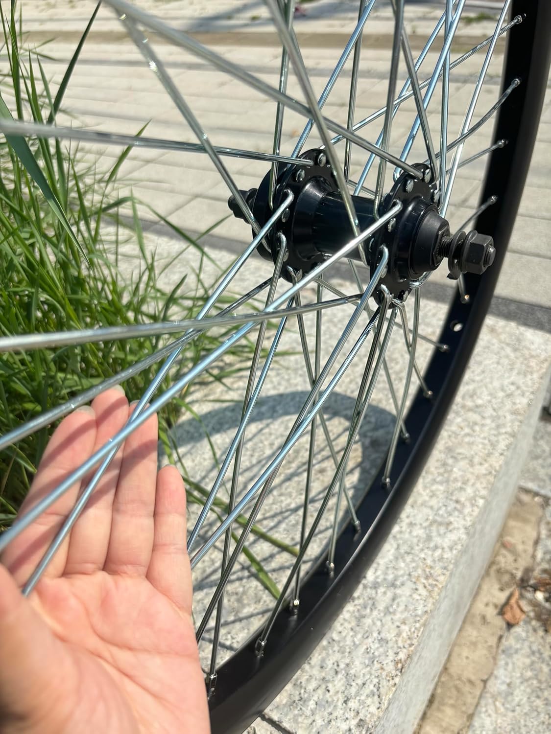 26 inch Heavy Duty Bicycle Front Wheel Rim 10 Gauge 36 Spokes, Double Wall Aluminum Alloy Cycling Wheel, 26" Bike Front Rim 680g (Black) Disc Brake