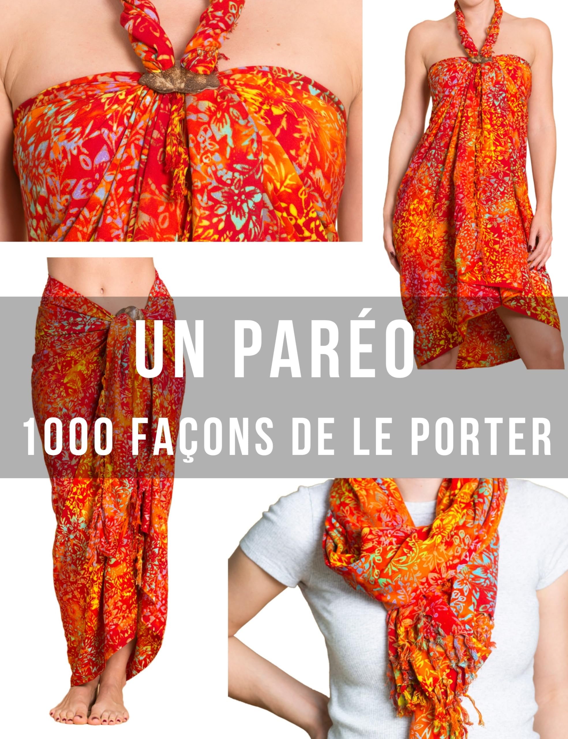 PANASIAM Paréo Sarong - L et XXL Opaque - Paréo de Plage en Viscose Fluide - Jupe Portefeuille ou Robe de Plage - Pour Femme et Homme - Léger Cache-Maillot - Pièce Unique Artisanale d’Indonésie