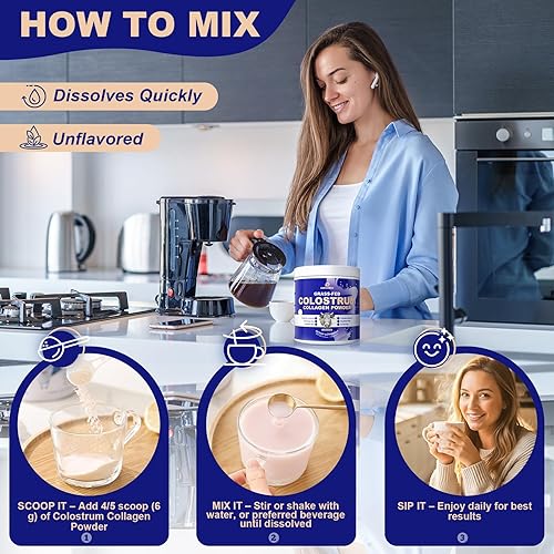 Miniatura 8 de Polvo de colágeno de calostro bovino alimentado con pasto para mujeres y hombres, péptidos de colágeno hidrolizados en polvo con probióticos