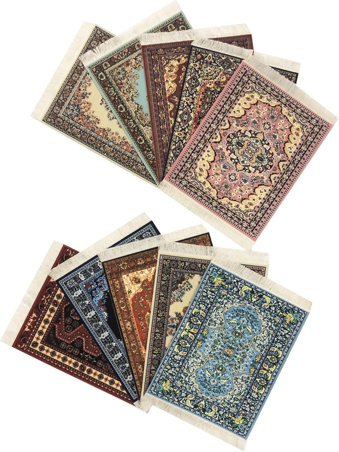 Set of 10 Oriental Rug Mouse Pads Turkish Style Carpet Mousemat 10 Pack Great