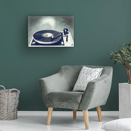 Miniatura 3 de Trademark Fine Art Lienzo decorativo para pared, diseño de Dirk Wüstenhagen 'Retro Record Player', arte de pared para sala de estar, dormitorio u