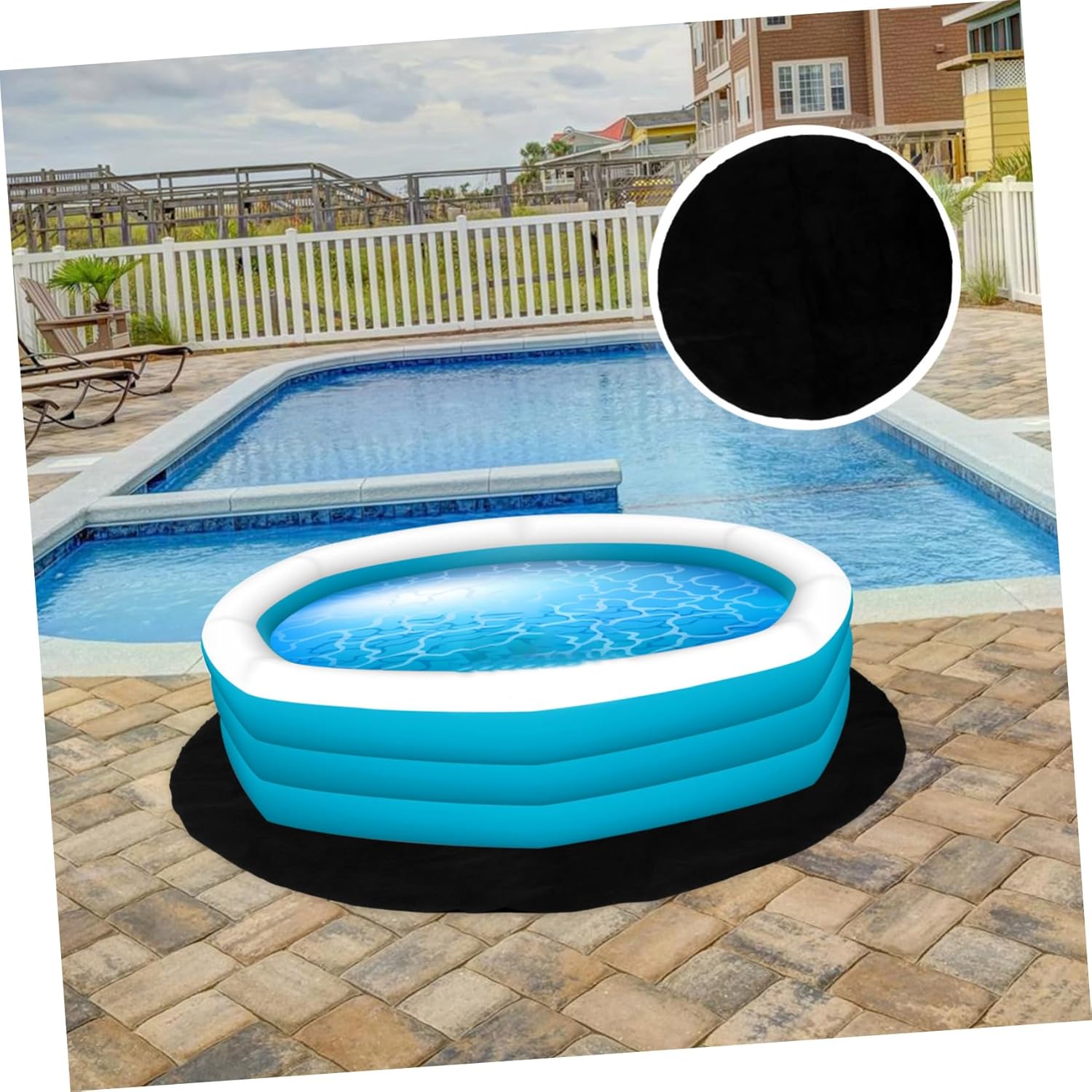 Totority Non-Slip Hot Tub Felt Pad Waterproof Round Rug for Inflatable Pools Anti-Fatigue and Moisture Barrier Mat
