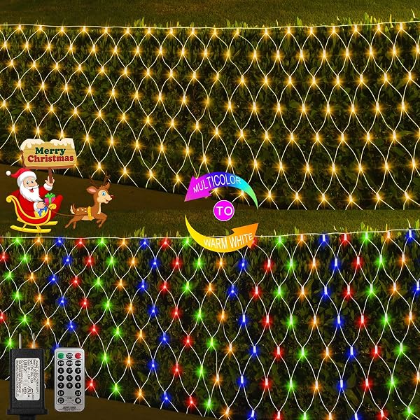 ZAIYW LED Net Lights Outdoor Mesh Lights Large Christmas Net Lights for Bushes Xmas Shrubs Wall Wedding Tree Decor