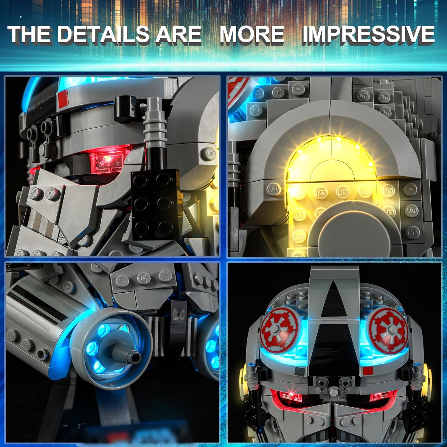LED Light Kit for Lego at-at Driver Helmet 75429 Set, Compatible with Lego 75429 Building Blocks Model(Not Include Blocks Set)