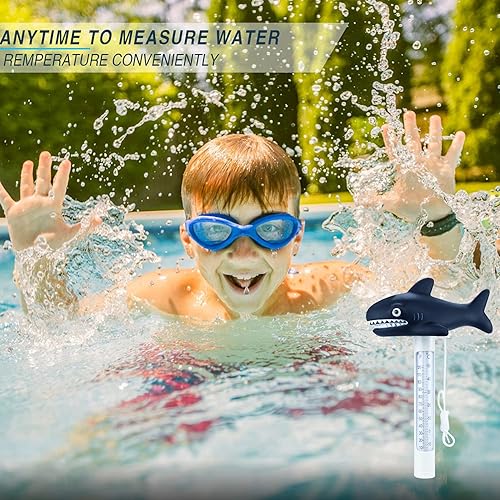 Miniatura 5 de Termómetro flotante de 2 piezas para piscina con estanque de cuerda termómetro de temperatura del agua con lecturas precisas de temperatura,
