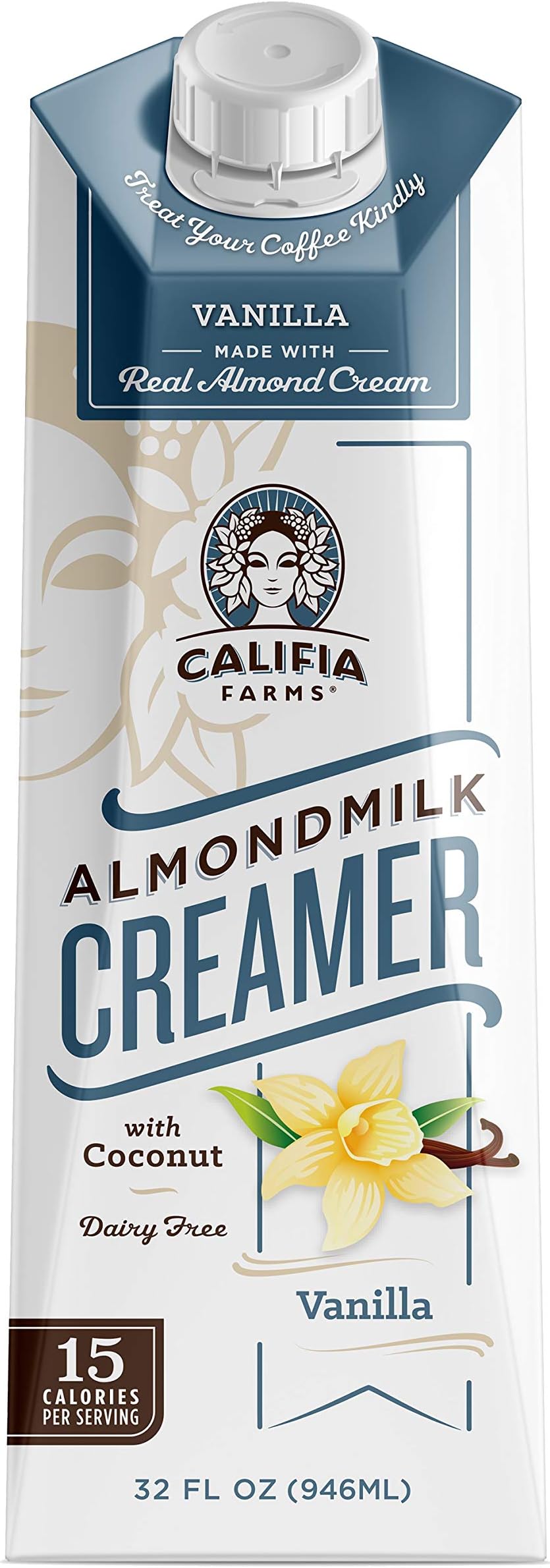 Califia Farms - Vanilla Almond Milk Coffee Creamer, 32 Oz (Pack of 3), Non Dairy, Plant Based, Vegan, Non-GMO, Shelf Stable