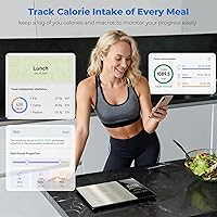 Vista 5 de Smart Nutrition Food Scale - Digital Kitchen Scale with Nutritional Calculator App,Tare Function,Track Calories &24 Nutrients,11lb, Grams/Ounces