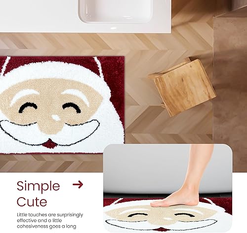 Miniatura 4 de Indecor Home Alfombra de baño de Navidad con respaldo antideslizante, decoración del hogar, microfibra súper suave y absorbente, alfombra de ducha