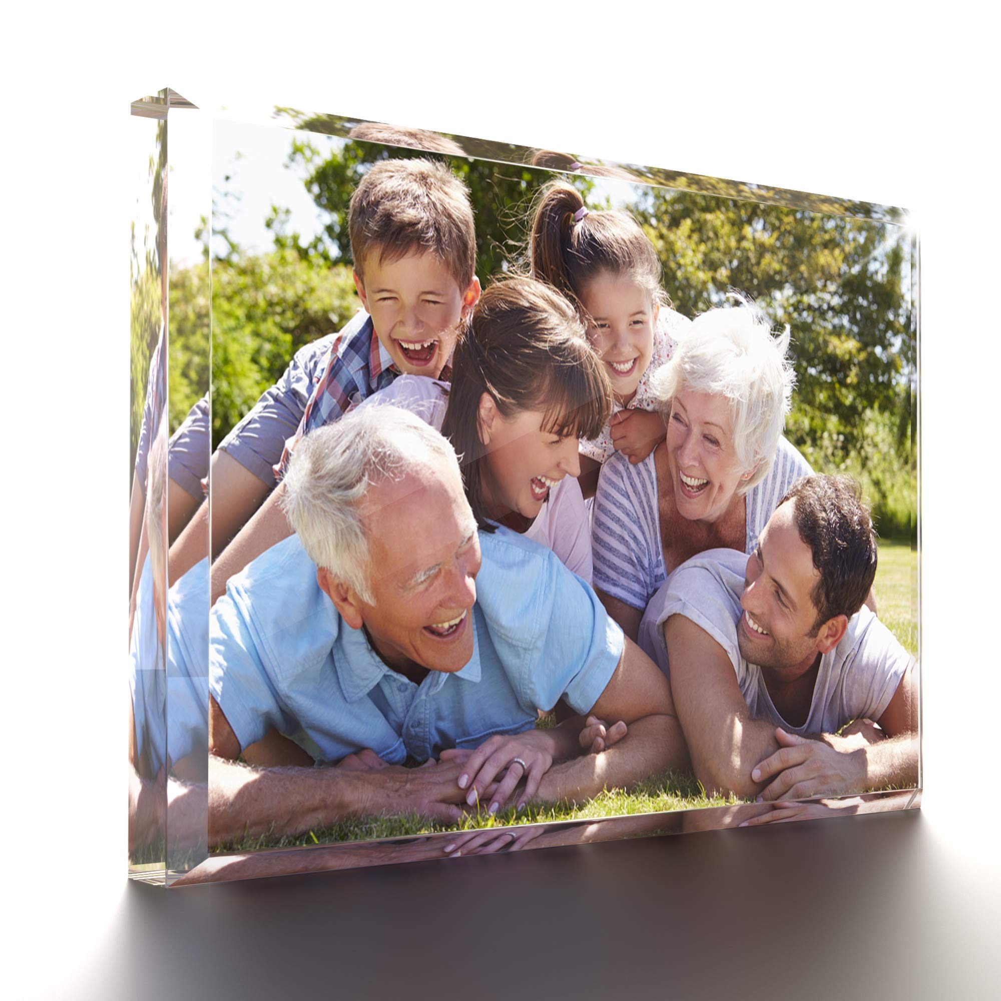 Beyond Cell Personalized 3D Crystal Print with Your Photo, Custom Tag Plate Cube Create Your Own Photo for Gifts, Birthday, Wedding, Anniversary, Home or Office.