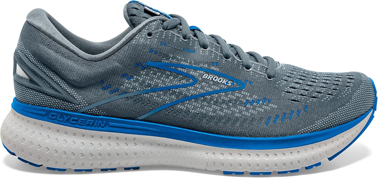 Brooks Men's Glycerin 19 Neutral Running Shoe 8 Quarry/Grey/Dark Blue