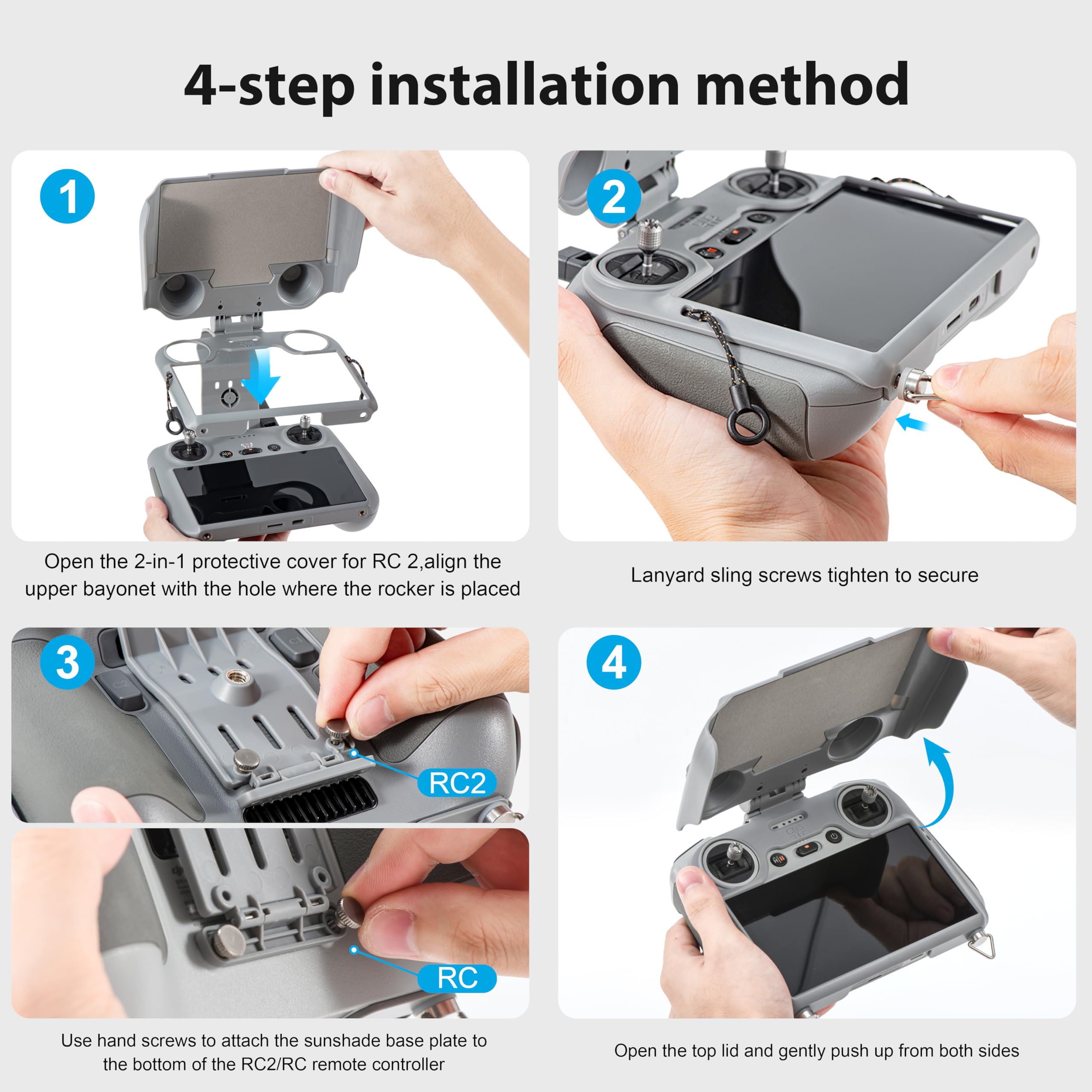 Amazon.com: STARTRC Mini 5 Pro Sun Hood+Lanyard for DJI RC 2 and