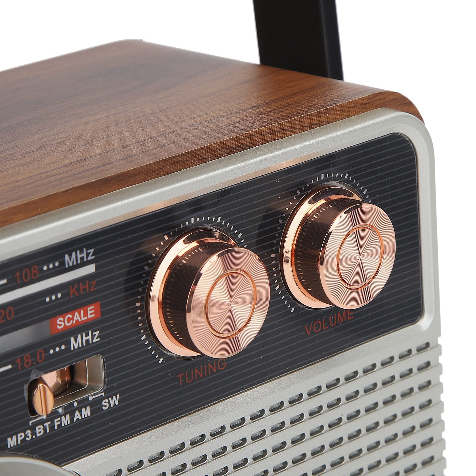 Radio portátil Am/FM/SW, conexión Bluetooth Radio a Pilas Soporte para Altavoz USB Disco U y Tarjeta de Memoria Radio Profesional de Onda Corta de 3 Bandas con asa, batería de 1200 Mah