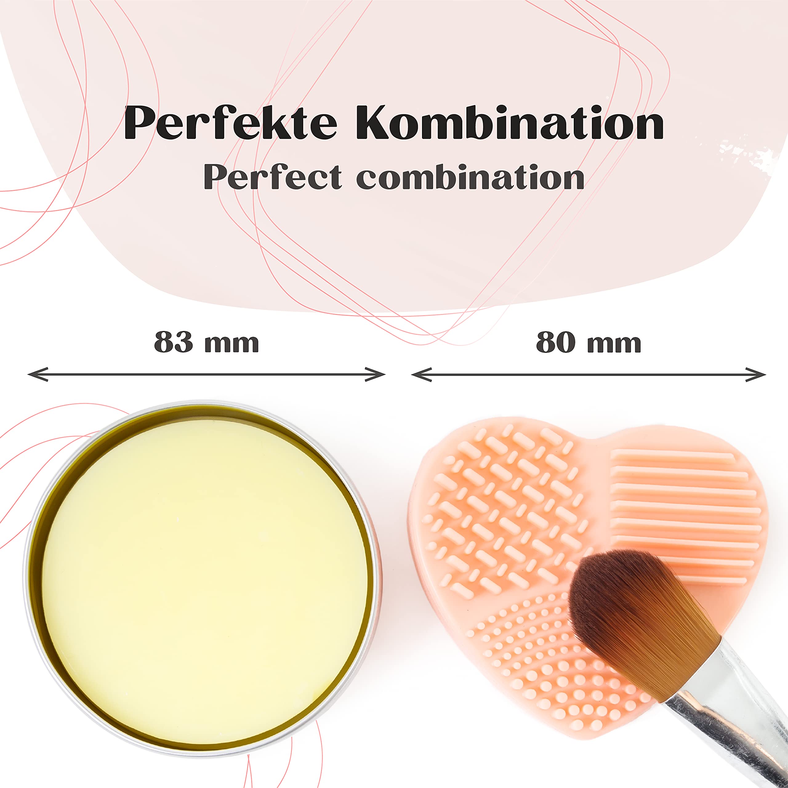 Tritart - Detergente professionale per pennelli vegan, 2 pezzi, pennello per cosmetici e pennelli da trucco, sapone da 100 g + detergente per cuori, prodotto da Tritart