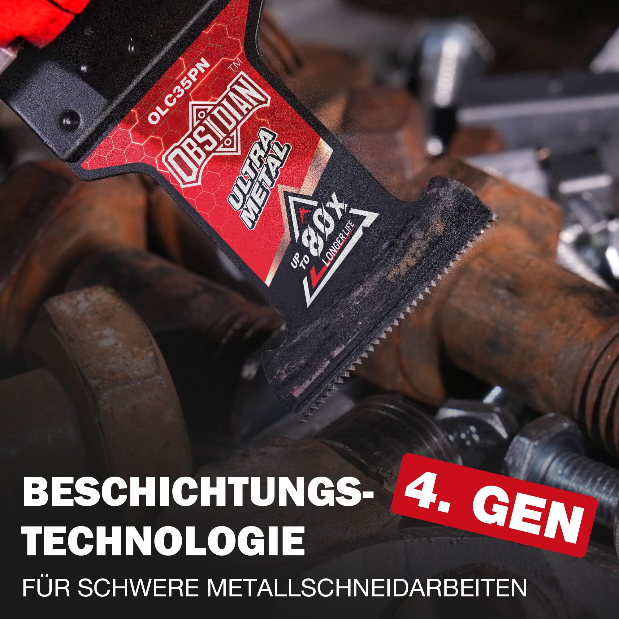 EZARC TiAlN Obsidian Hartmetall Multitool Sägeblätter (Profi), Multimaster Sägeblätter für Hartmetall, Nägel, Bolzen und Schrauben, Universell Passend für Multitool Zubehör, 3er-Pack