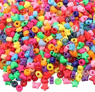 Sponsored Ad - GMMA 900 Pcs Multi-Colored Plastic Craft Perforated Beads Bulk Rainbow Hair Beads, DIY Face Mask Pony Beads...
