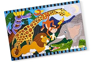 Melissa & Doug Safari Social Jumbo Jigsaw Floor Puzzle (24 Pieces for Kids)