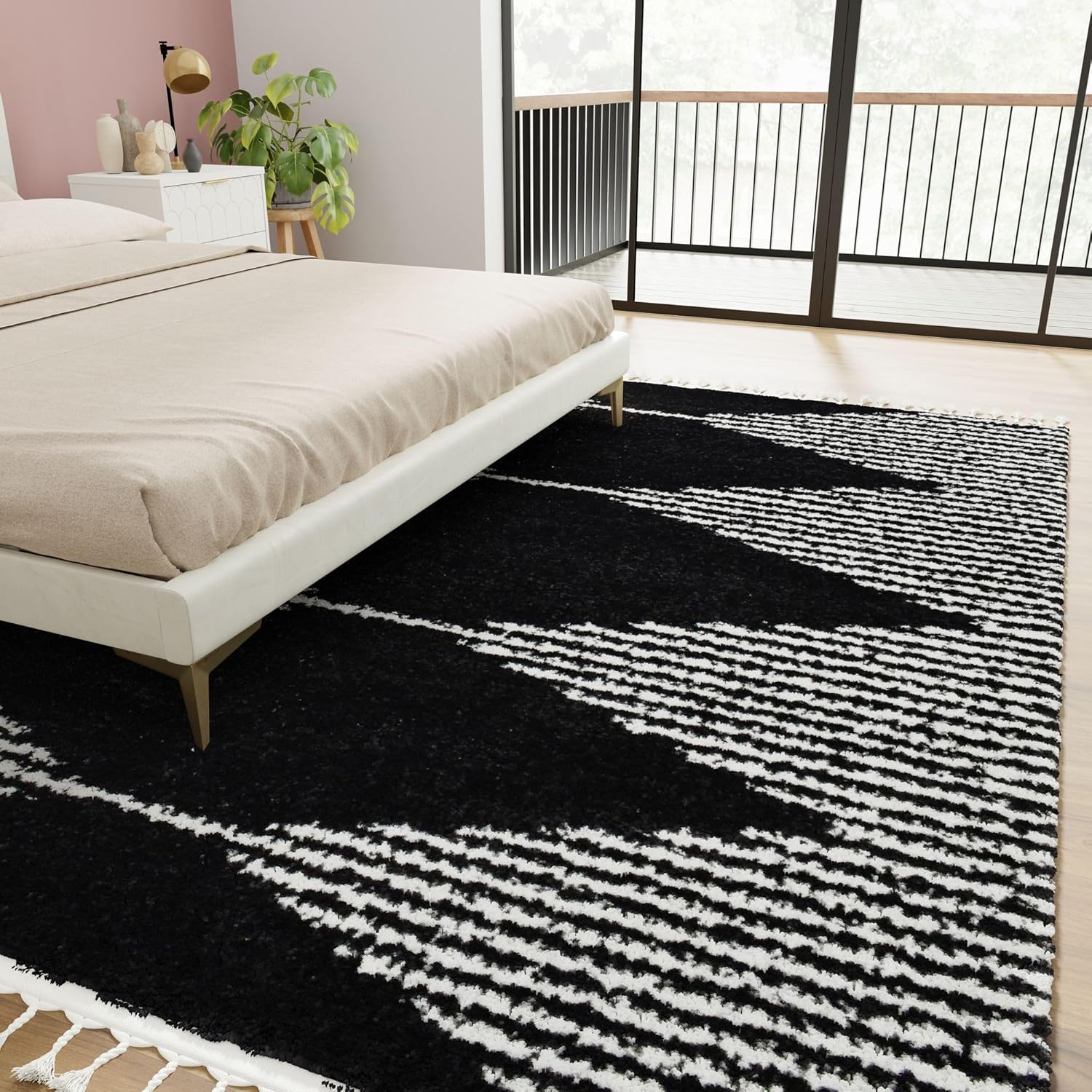 Rugs America Moon MS30C Moroccan Tribal Non-Shedding & Soft to Touch, Ideal for High Traffic Areas in Living Room, Bedroom Area Rug, 2'2" x 4'0"