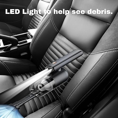 Miniatura 3 de GajetNest - Mini aspiradora plegable portátil para automóvil, succión fuerte de 20000 PA, inalámbrica, luz LED, soplador e inflador, batería de