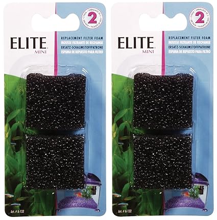 Elite Filter Cartridge for Mini Underwater Filter, 4-Pack (2 Packages with 2 Filters each)