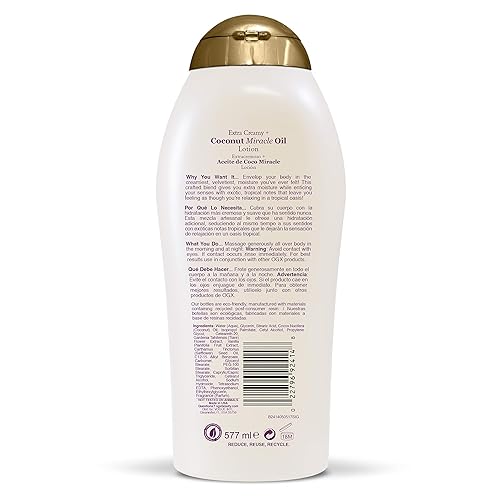 Miniatura 7 de OGX Hidratación + algas marinas y ácido hialurónico sin sulfatos ligeramente hidratante con arroz negro y extra cremoso + aceite milagroso de coco