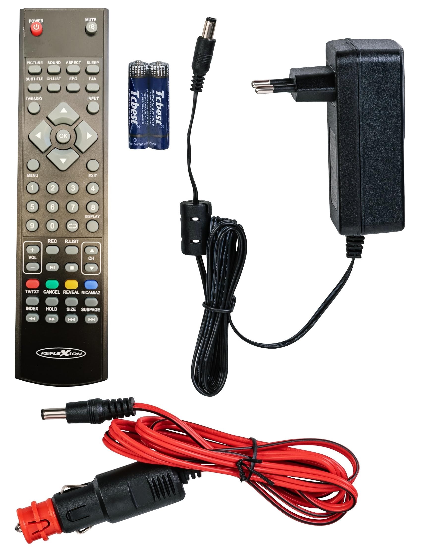 Reflexion LED2425 Téléviseur LED 60 cm pour Caravane/Camping-Car/Caravane/Bateau/Camion 12/230 V Full HD Triple Tuner avec DVB-T2HD, DVB-S2, DVB-C, Fente CI + Fonction d'enregistrement (PVR)