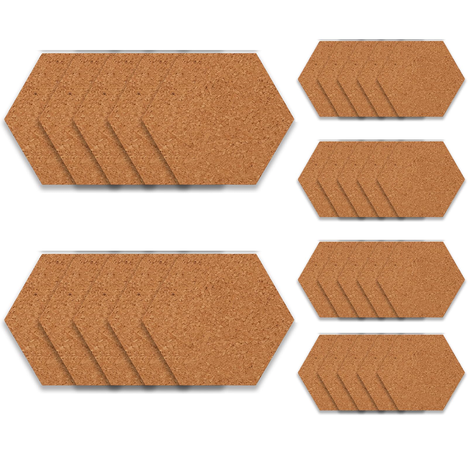 30-Piece Corkboards for Wall, Cork Board Tiles, 2mm Fine-Grain Self-Adhesive Cork Pads, Mini Pin Board for Bedrooms and Walls, DIY Photo Wall Cork Sheets