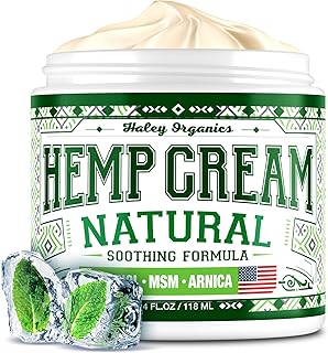 Haley Organics Hemp Cream - Made in USA - Natural Hemp Oil Extract Cream - for Discomfort in Knees, Back, Elbow and Joint...