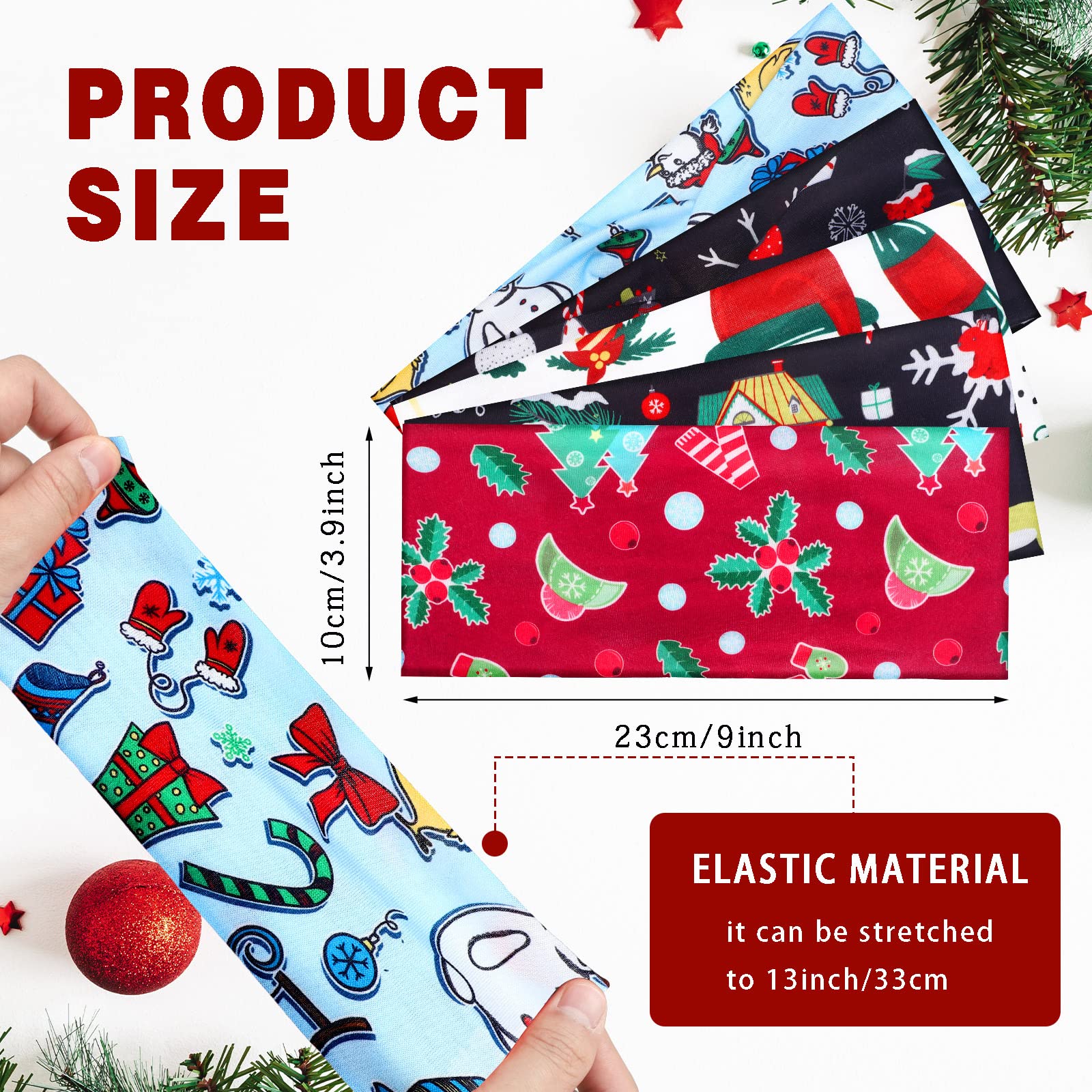 12 Pcs Christmas Hair Accessories Set Non Slip Head Wraps for Women Amazon.com : Jutom 12 Pieces Christmas Twisted Headbands  main image 2