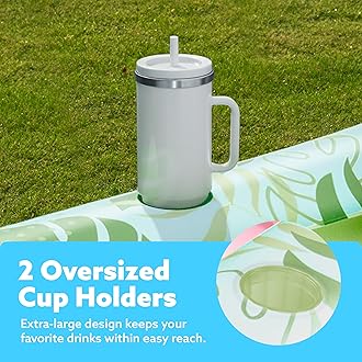 SLOOSH Inflatable Tanning Pool Lounger Float, 70" x 46" Pool Floats Adult with Pillow, 4 in 1 Suntan Tub Raft Floatie,Sunbathing Bed Lounge for Water Blow Up Kids Ball Pit Party Gifts, L-Cyan Pink