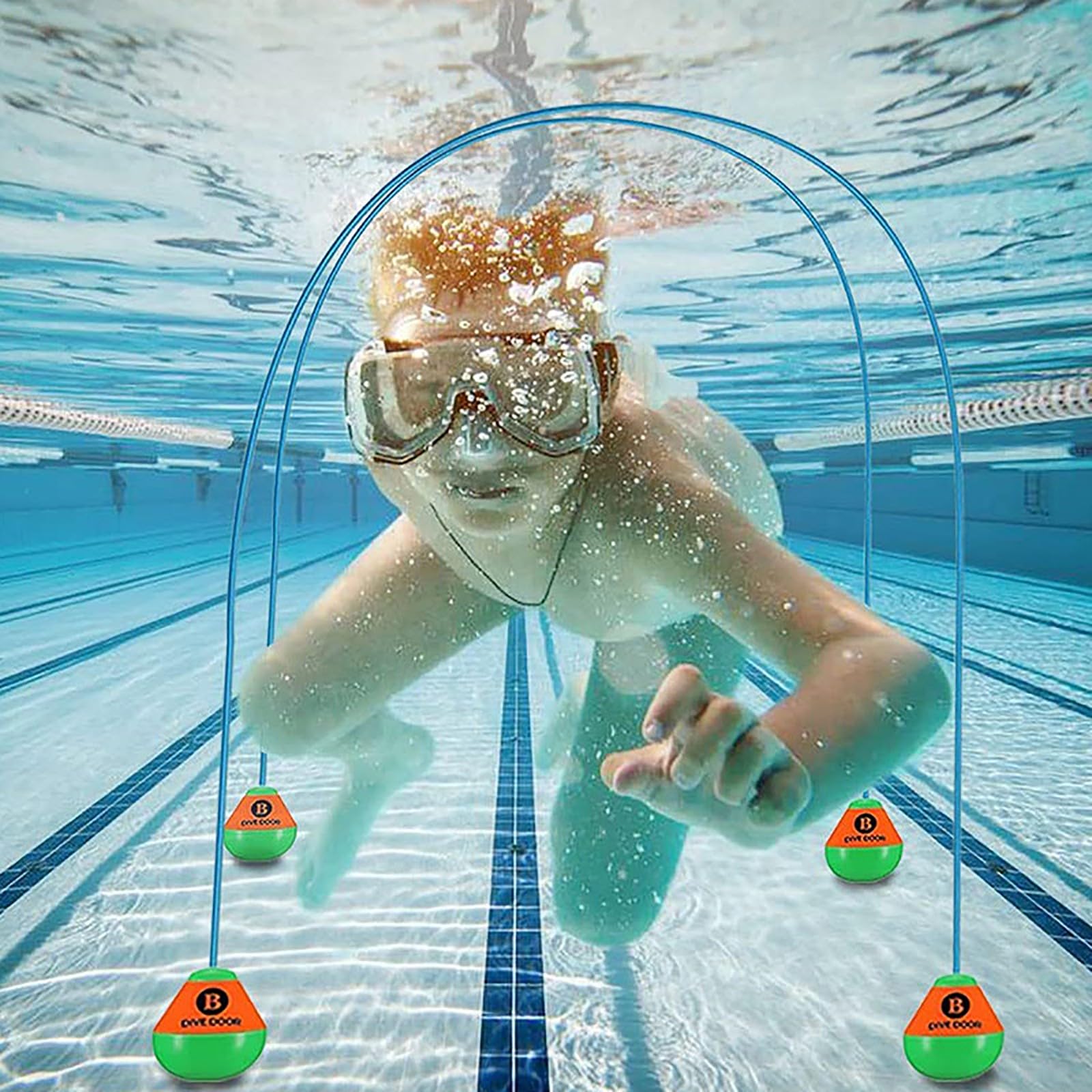 2PCS Swim Thru Dive Gate Pool Toy for Adult Water Game, Swim Training Hoop