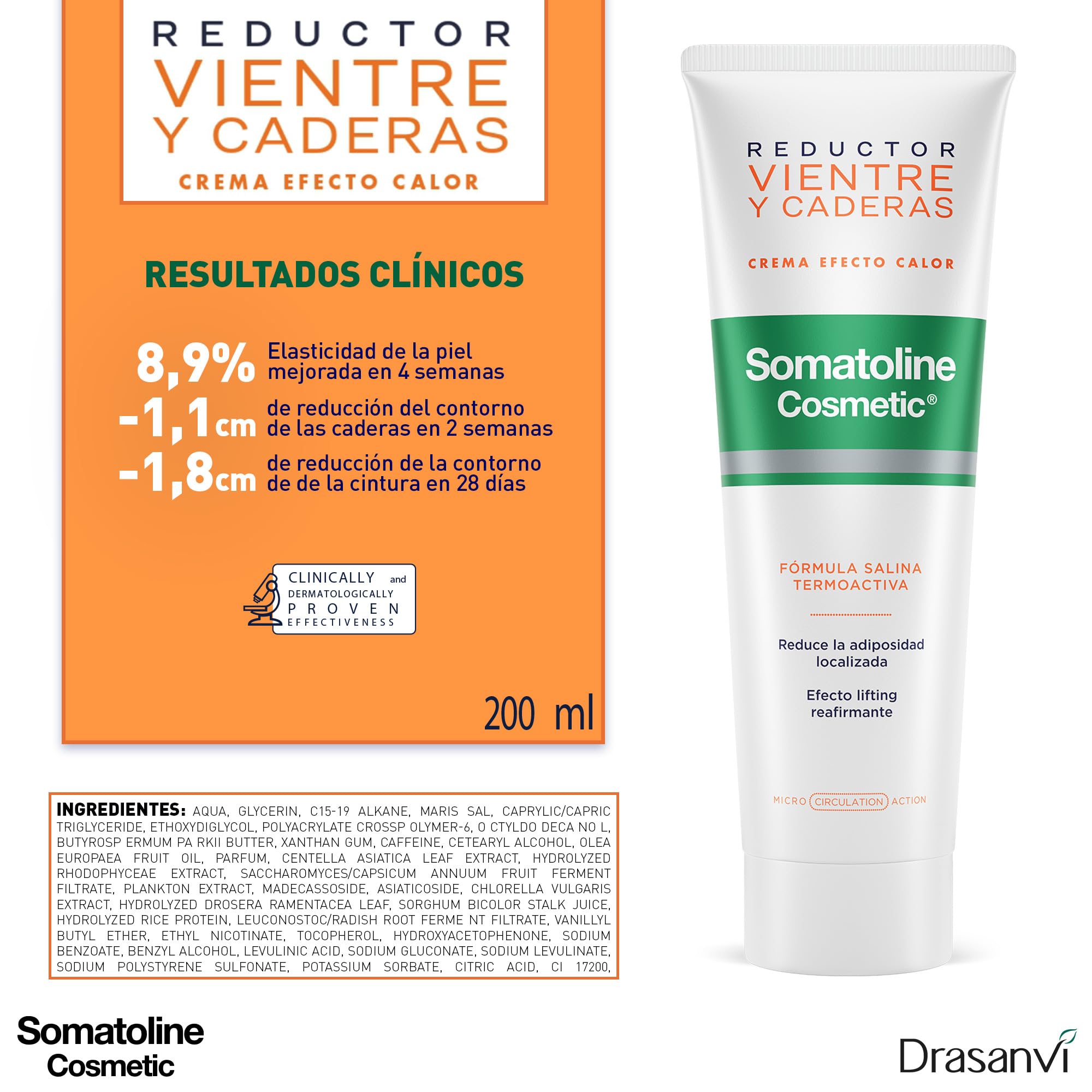 Somatoline Cosmetic Amincissant Ventre et Hanches Crème Effet Chaud 250 ml
