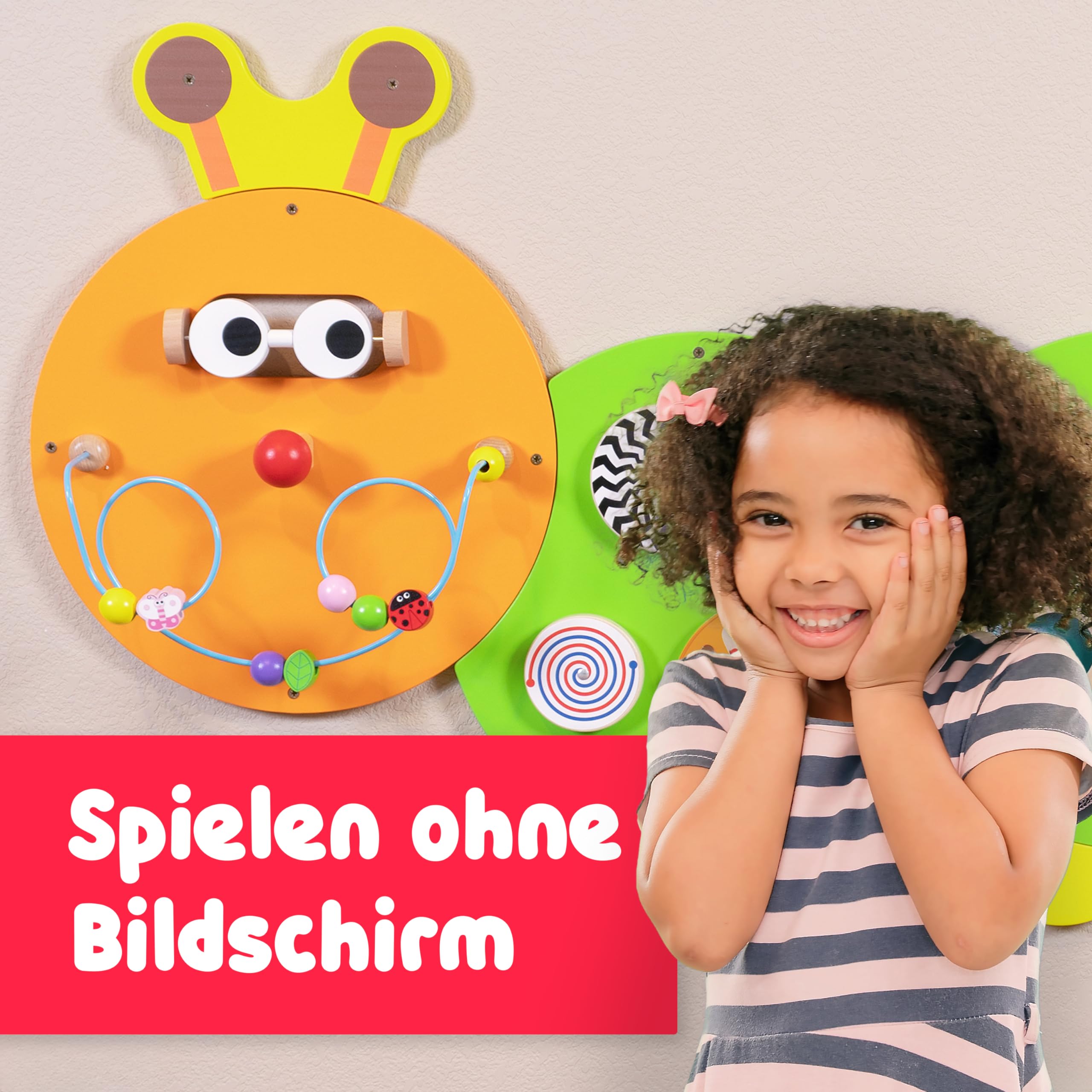 SPARK & WOW Caterpillar Activity Wall Panels - Alter 18M+ - Montessori Sensorisches Wandspielzeug - 6 Aktivitäten - Aktivitätsbrett - Kleinkindzimmer Dekoration | Montessori Sensorisches Wandspielzeug, Busy Board, Kleinkindzimmer Dekoration