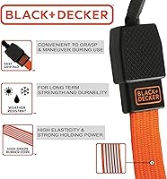 Vista 4 de Black+Decker BDX1011 - Correas elásticas planas de 36 pulgadas, color negro/naranja, paquete de 2